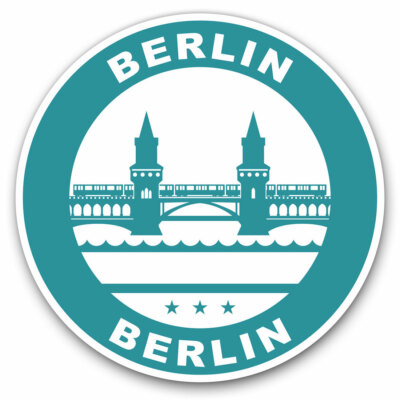 2 x Vinyl Stickers 15cm - Blue Berlin Germany Bridge Travel Cool Gift ...