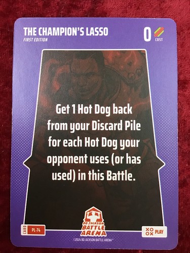 BO JACKSON BATTLE ARENA CARD ~ `THE CHAMPION'S LASSO ~ 0 COST ~ #PL-74
