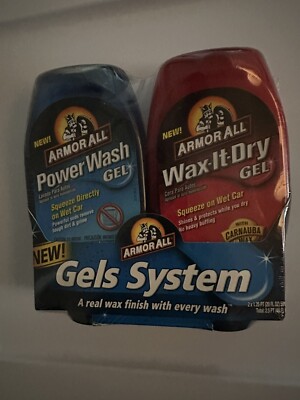 New ArmorAll Gels System Car Wash 2 Bottles Power Wash Gel & Wax It Dry Gel