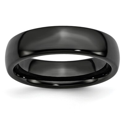 Chisel Black Ceramic 6mm Polished Band S:6