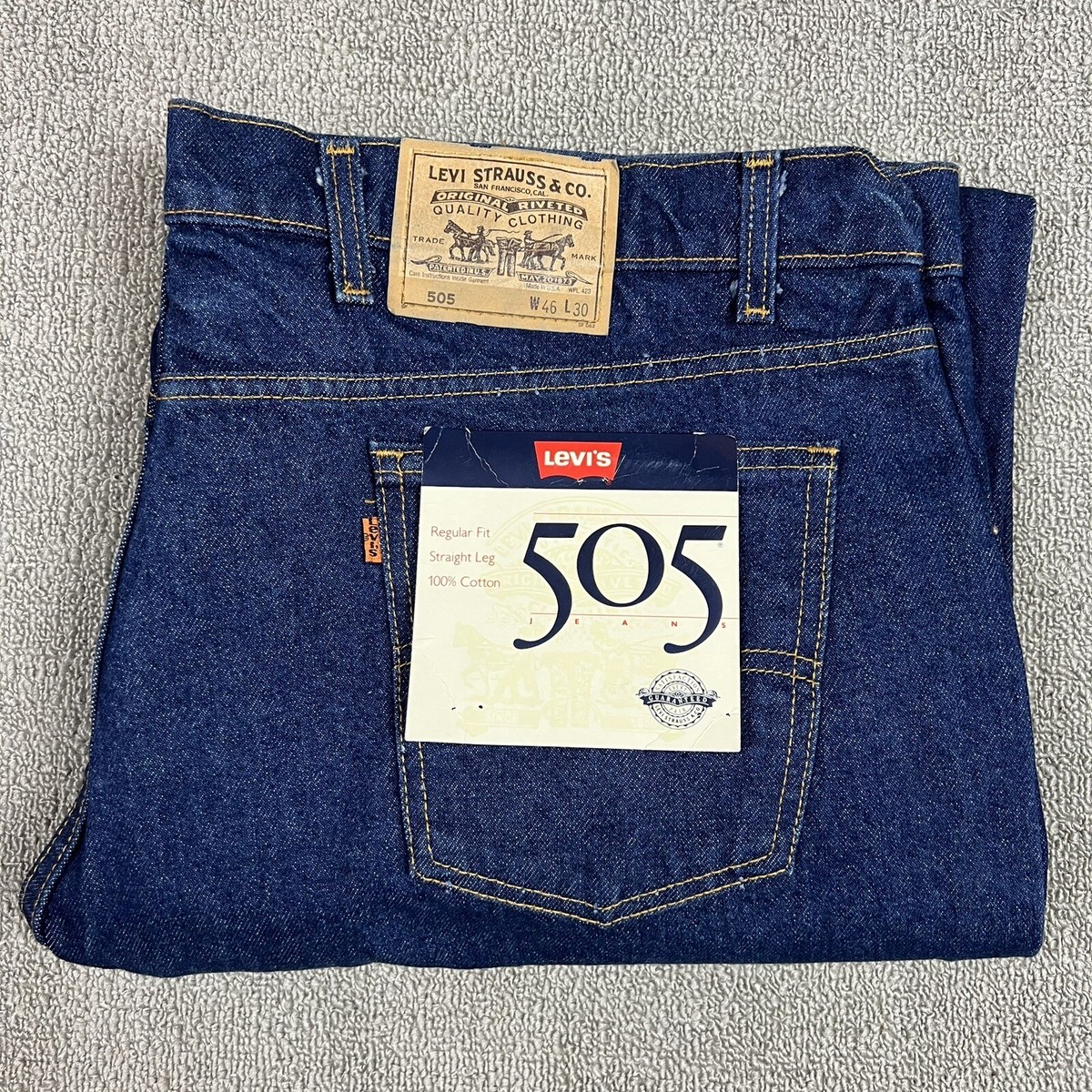 Vintage 80's Levis 505 Orange Tab Denim Jeans Men's 46x30 Regular