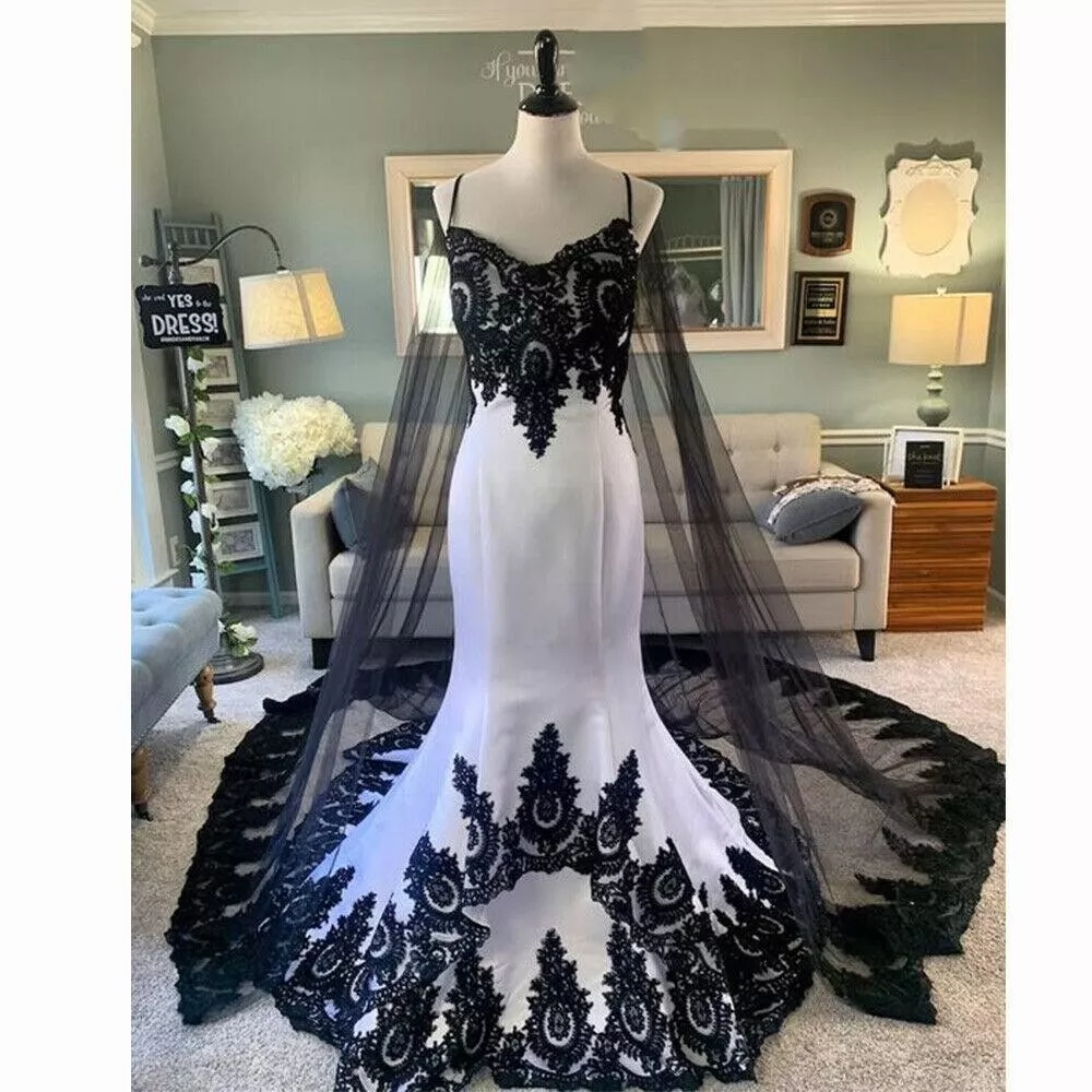 Black and hot sale white wedding dresses