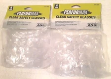 Performax Clear Safety Glasses Lot of 2 ANSI Polycarbonate Lenses 4 Pack/8 Total