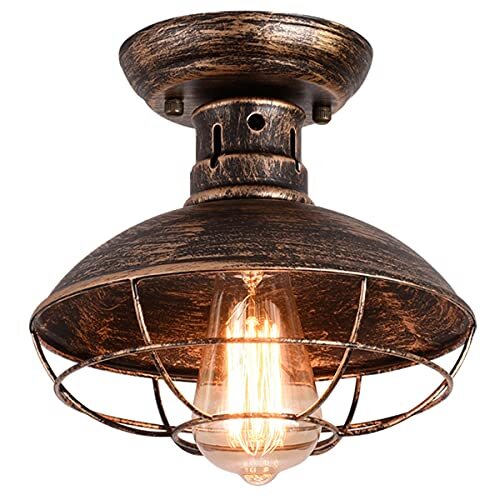 Plafoniera Industriale Qcyuui Gabbia Ferro | Illuminazione Vintage E27