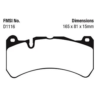 EBC DP41591R Yellowstuff Front Brake Pads for 2007-2011 Maserati Quattroporte - Изображение 4 из 4