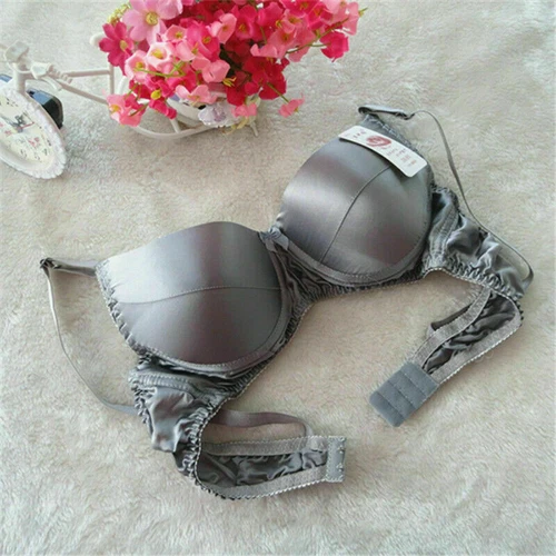 34B 36B 38B 40B 100% Women Silk Bra Wire Free Padded Soft Everyday Bra Underwear - Picture 26 of 37