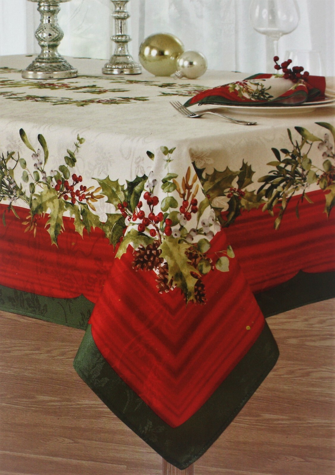 Villeroy & Boch Tablecloth Vintage Holly Elegant Damask Oblong 60 x 102