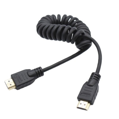 4K HDMI Coiled Cable 17''-51''-Atomos Recorder Monitor to Camcorder Camera Cage