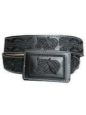 Western Embroidered Style Rodeo Belt Long Horn Bull Cinto Vaquero Piteado Toro