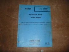 Wacker VPG 160K Plate Compactor Service Repair Parts Operator Maintenance Manual