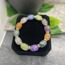 Handmade Beaded Stackable 6.25  Plus Stretch Bracelet New Chakra A1668