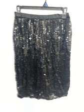 Vintage Royal Feelings 100 Pure Silk 80s Sparkly Sequin Midi Skirt US Womens M