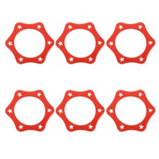 6 Pack 1.34" Hexagonal Rubber Mic Rolling Ring, Red