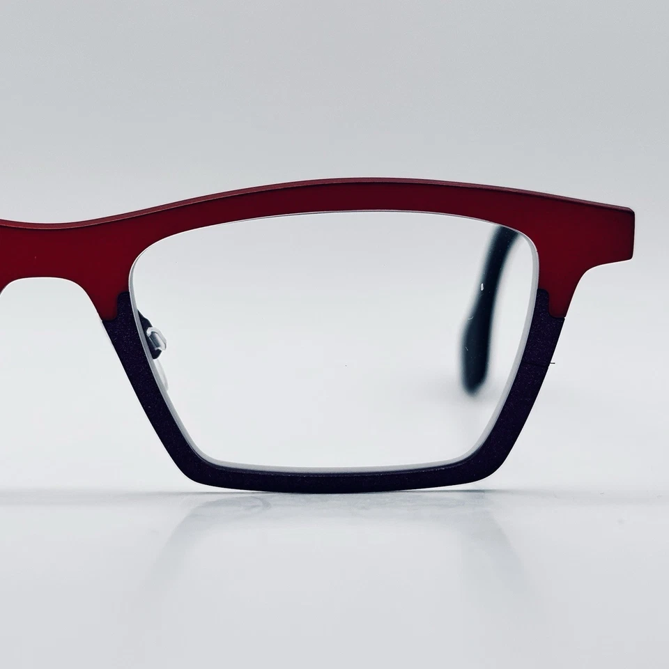 Theo Eyeglasses Women Square Red Purple Titanium Mille+58 292 Belgium NEW - Image 4 of 4