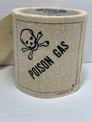 Vintage Forbes Labeltape Poison Gas Stickers. Grand Rapids, Michigan