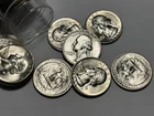 1954 D BU WASHINGTON QUARTER ROLL / 40 COINS - SHARP ROLL