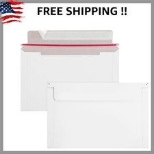 100 Pack 6.5x4.5 inch Rigid Mailer Self Seal Photo Document Mailers, Stay Fla...