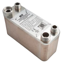 HFS(R) Homebrew Wort Chiller 7.5"2.9" 40 Plate M& F Garden Hose Combo 1/2" NPT