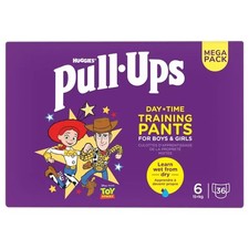 Huggies Pull-Ups Day Time Unisex Training Pants 15+kg Size 6 Mega Pack 36 Nappy