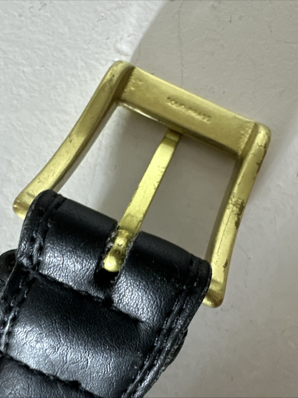 Cintura superiore YSL Yves Saint Laurent in pelle nera taglia 40 fibbia in ottone massiccio