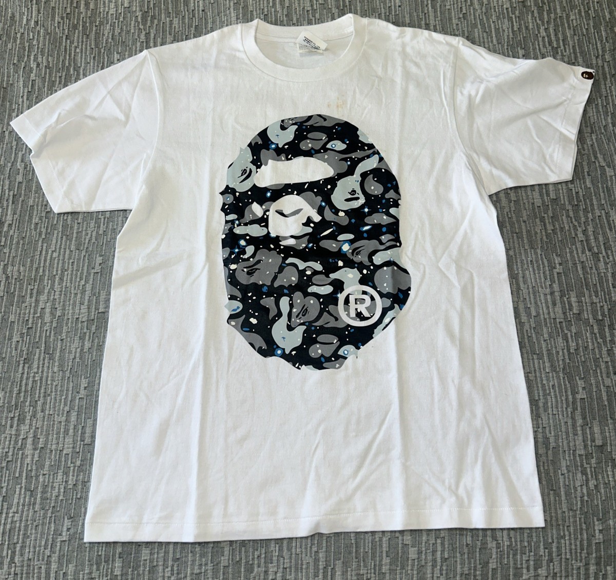 Bape Galaxy Head Tee White Medium Worn Once With Stain See 
