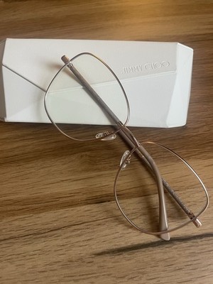 Jimmy Choo Brillenfassung Roségold Mit Glitzerbügel Mod JC 322 Gr.55