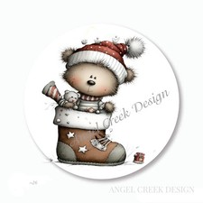 TEDDY BEARI N CHRISTMAS BOOT PARTY FAVORS SCRAPBOOK STICKERS ENVELOPE SEALS
