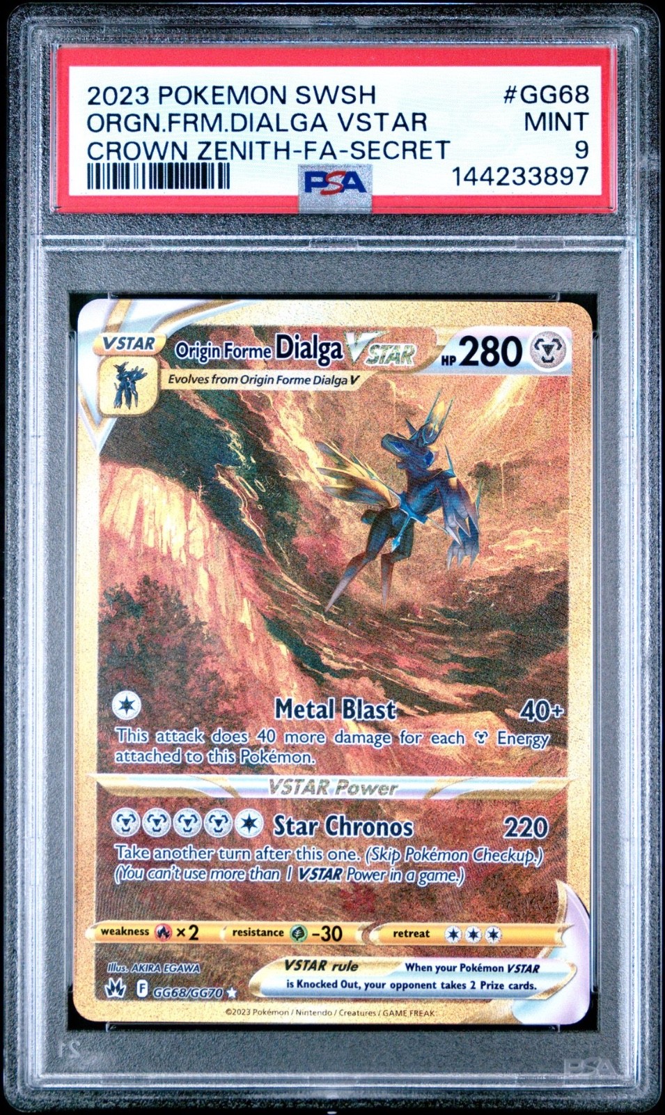 2023 Pokemon SWSH Origin Forme Diagla Vstar Galarian Gallery #GG68 PSA 9