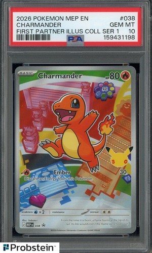 2026 Pokemon MEP EN First Partner Collection #038 Charmander PSA 10 GEM MINT
