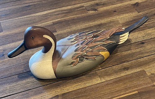 Vintage DUCKS UNLIMITED Tom Taber Signed Encore Collection Pintail Duck Decoy