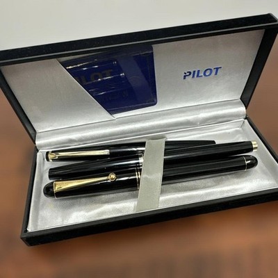 Pilot Elite Fountain Pen Set 14K F Nib 18K Nib Vintage Showa Japan