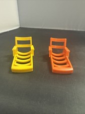 2 sillones chaise vintage Fisher Price Little People