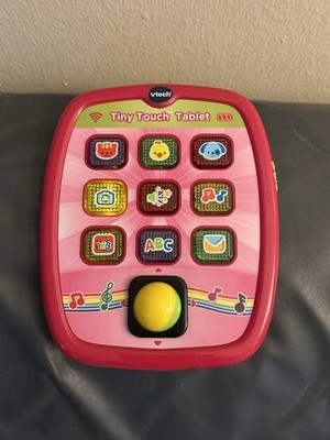 Vtech Tiny Touch Tablet Teaches Animals Music Numbers Letters Age 6-36M Works