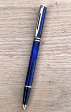 Waterman Laureat II Blue Marble  Gold Tone Trim Ballpoint Pen Paris France