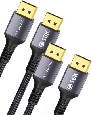 Stouchi 2 Pack DisplayPort Cable 2.1 3M DP2.1/2.0 Cable (16K@60Hz)