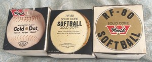 Worth Gold Dot Official RF80 Softball Poly X Solid Core New In Box 3 BALLS