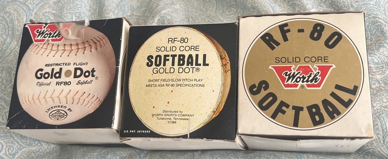 Worth Gold Dot Official RF80 Softball Poly X Solid Core New In Box 3 BALLS