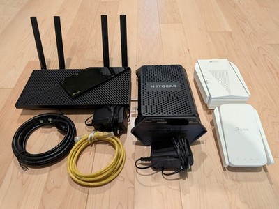 GIGABIT WiFi 6 BUNDLE: TP-Link Archer AX55 Router + Netgear CM1000v2 Modem Lot