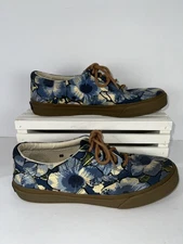 Sperry Top-Sider Shoes Mens Size 9 Blue Floral Canvas Lace Up Casual STS13126
