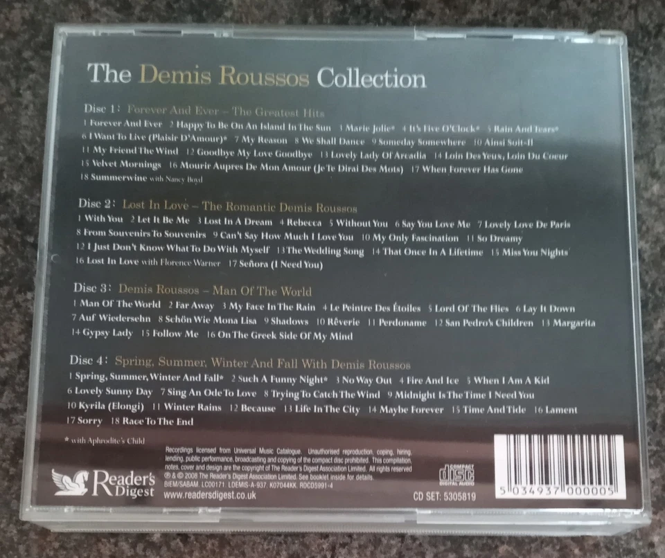 THE DEMIS ROUSSOS COLLECTION - READER'S DIGEST 2008 4CD BOX SET  - Image 2 of 4
