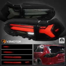 Black/Smoke Fits 2019-2024 Toyota RAV4 LED Sequential Signal Tail Brake Lights