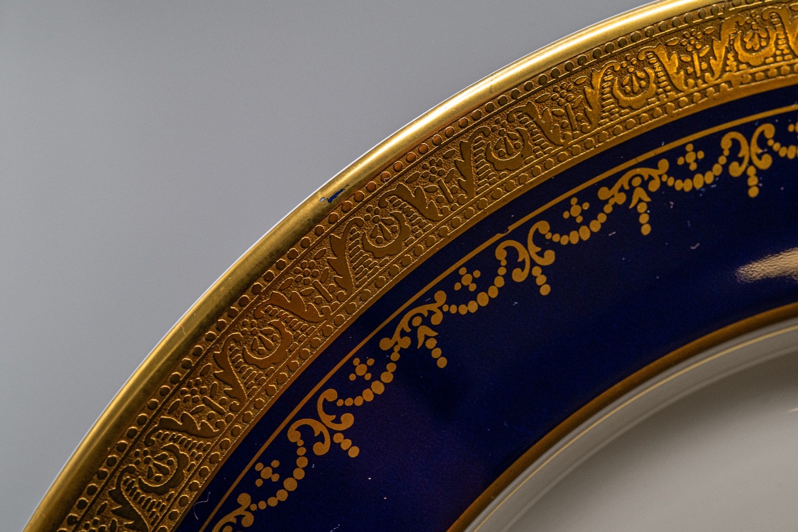 Aynsley Georgian Cobalt Blue Dinner Plates Set of 11 -10 1/2" -FREE USA SHIPPING