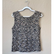 Vintage 90s Y2K leopard print ruched tank size L