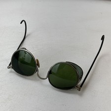 Vintage Bausch Lomb B L Ful-Vue Folding Green Eye Glass Safety Glasses Steampunk