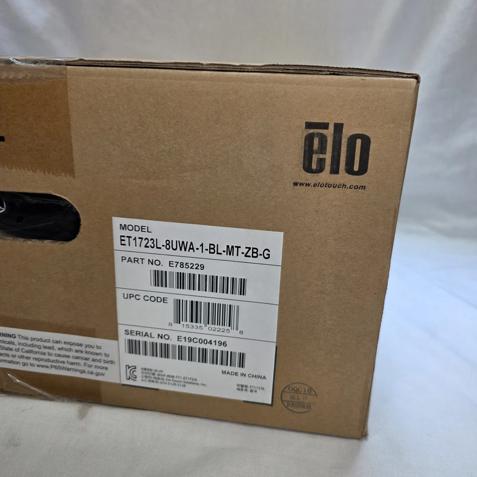 New ELO 17” Touchscreen Monitor DVI VGA HDMI ET1723L ET1723L-2UWB-1-G E318746 - Image 4 of 4