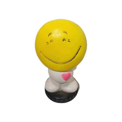 ★1971年 PLAY PAL ビンテージSmiley Face 貯金箱 ★ Vintage 1971 Play Pal Plastic Yellow Smiley Happy Face Bank Blow