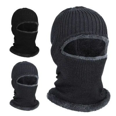 Winter Fleece Knit Thermal Windproof Ski Full Face Mask Balaclava for Men Women
