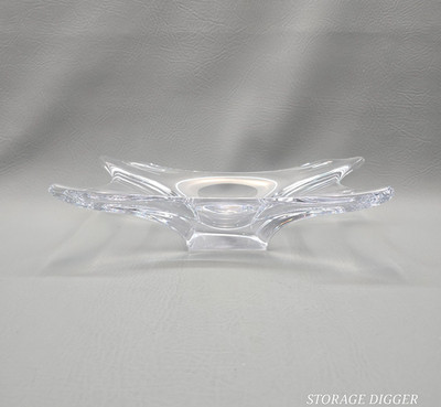 VTG Cofrac Art Verrier France Translucent Crystal Art Glass Centerpiece Bowl 12''