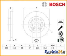 2 pieces brake disc Bosch 0986479E99 for Mercedes-Benz GLE