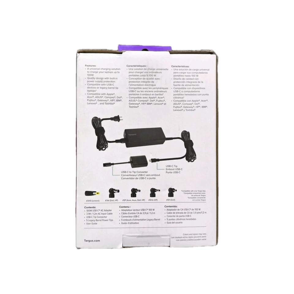 Universal Laptop Charger 100W Universal A.C Adaptor APM108TT New Targus - Image 2 of 4